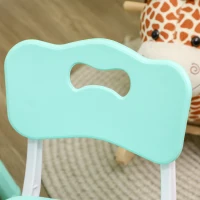 Qaba Kids Table and Chair Set with 4 Chairs, Adjustable Height, Easy to Clean, for 1.5 - 8 Years Old, Green(m-9)