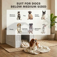 PawHut Pet House Water Resistant Puppy Shelter with Door for Indoor Outdoor, Easy to Assemble, for Small/Medium Dogs, Gray(m-7)