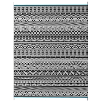 Outsunny Reversible Outdoor Rug Carpet RV Camping Rugs with Carry Bag, 8' x 10', Gray & Cream White Boho