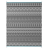 Outsunny Reversible Outdoor Rug Carpet RV Camping Rugs with Carry Bag, 8' x 10', Gray & Cream White Boho(m-1)