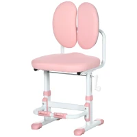 Qaba Ergonomic Kids Desk Chair with Thick Cushioning & Height Adjustment, Kids Computer Chair with Footrest, Childrens Chair, Kids Office Chair & Study Chair, Pink(m-11)