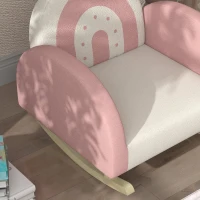 Qaba Kids Rocking Chair, Princess Crown Toddler Chair, Children's Armchair Rocker for Bedroom, Playroom, Pink(m-8)