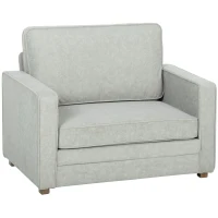 HOMCOM Accent Chair, Velvet-feel Fabric Armchair with Wide Seat, Spring Cushion, Solid Wood legs, Grey(m-9)