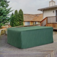 Outsunny Patio Furniture Set Cover Waterproof Garden Outdoor Rattan Wicker UV Rain Protector (Dark Green, 83”x55”)(m-1)