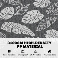Outsunny Reversible Outdoor RV Rug, Patio Floor Mat, 6' x 9' Plastic Rug for Backyard, Deck, Beach, Camping, Grey and White(m-4)