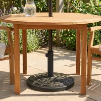 Outsunny 26 lbs Resin Round Umbrella Base Stand Market Parasol Base for Φ1.5", Φ1.89" Pole, for Backyard, Garden, Bronze(m-9)
