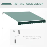Outsunny 8' x 7' Retractable Awning, Patio Awnings, Sunshade Shelter with 280 g/m² UV & Water-Resistant Fabric and Aluminum Frame for Deck, Balcony, Yard, Dark Green(m-7)