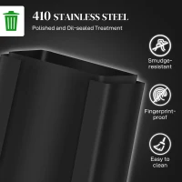 HOMCOM 2 x 6.6 Gallon Dual Trash Can with Removable Inner Buckets and Handles for Kitchen, Office, Bathroom, Black(m-5)