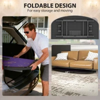 Soozier Poker Table Foldable, 72" Portable Casino Blackjack Table for 8 Players with Felt Surface, Cup Holders, Dark Blue(m-4)