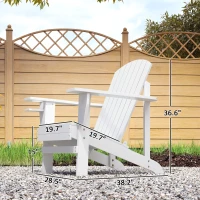 Outsunny Oversized Adirondack Chair, Outdoor Fire Pit and Porch Seating, Classic Log Lounge w/ Built-in Cupholder, White(m-3)