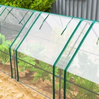 Outsunny Portable Mini Greenhouse, Outdoor Garden with Large Zipper Doors and Water/UV PVC Cover, 12' x 3' x 3', Clear(m-9)