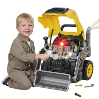 Qaba Truck Engine Toy, Kids Mechanic Repair Set with Spray, Lights, Sounds, Educational Excavator Gifts for 3-6 Years(m-11)