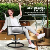 Outsunny Patio Swivel Chairs Set of 2, High Back Patio Dining Chairs with All-Weather Mesh for Backyard, Lawn, Garden, Cream(m-4)