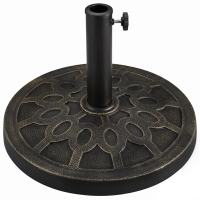 Outsunny 18" Round Resin Umbrella Base Stand, Bronze