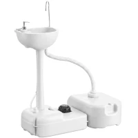 kleankin Portable Camping Sink, HDPE Handwashing Station Basin with 4.5 Gal Tank, 6.3 Gal Recovery Tank, Wheels & Soap Dispenser(m-1)