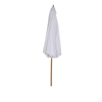 Outsunny 10' x 8' Bamboo Wooden Round Market Patio Sun Umbrella, Garden Parasol, Outdoor Sunshade Canopy, White(m-7)