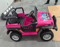 Qaba 12V 2-Seater Ride on Truck Car with Dual Motors, Remote, Soft Start, 4-Wheel Suspension, Lights, Music, USB, Horn, Pink(m-13)