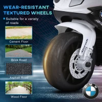 Aosom 6V 3 Wheeled Electric Motorcycle, Kids Motorcycle Licensed BMW with Headlight, Music, Black(m-6)