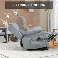 HOMCOM Electric Recliner Chair, Lift Chair for Elderly with Vibration Massage, Remote Control and Side Pockets, Gray(m-6)