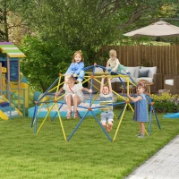 Outsunny Climbing Dome, 10' Jungle Gym Supports 594 lbs. for 1-6 Kids, Play Equipment for 3-8 Years Olds, Multi-Color(m-2)