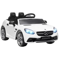 Aosom Mercedes SLC 300 Licensed 12V Ride On Car for Kids with Remote Control, 2 Speeds, Battery Powered Kids Electric Car with Music, Lights, Suspension for 3-6 Years Old, White(m-1)