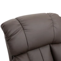 HOMCOM Massage Recliner Chair with Ottoman, 360° Swivel Recliner and Footstool, 10-Point Vibration, Brown(m-8)