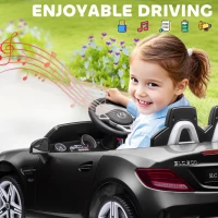 Aosom 12V Ride On Car with Parent Remote Control Two Motors Music Lights Suspension Wheels for 3-6 Years Black(m-6)