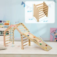 Qaba 4 in 1 Indoor Toddler Climbing Toys for 18-48 Months with Ramp & Seesaw(m-3)