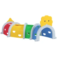 Qaba Kids Play Tunnel for Children 3-6 Years to Crawl and Climb, Lion Design(m-1)