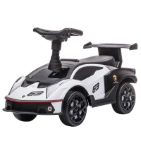 Aosom Ride on Push Car, Ride Racer, Foot-to-Floor Walking Sliding Car for Toddler with Under Seat Storage, Horn and Engine Sound, Steering Wheel, Aged 18-36 Months, White(m-11)