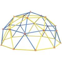 Outsunny Climbing Dome, 10' Jungle Gym Supports 594 lbs. for 1-6 Kids, Play Equipment for 3-8 Years Olds, Multi-Color(m-1)