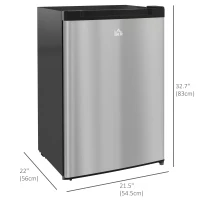HOMCOM Upright Freezer, 3 Cu.Ft Mini Freezer with Reversible Single Door, Adjustable Thermostat for Home, Dorm, Silver(m-3)