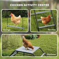 PawHut Chicken Coop Perches with Adjustable Swing, 10 Roosting Bars, for Backyard, Farm(m-5)