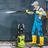Outsunny Electric Pressure Washer, 2176 PSI High Pressure Washer with 20 ft Outlet Hose, Adjustable Nozzle, 1.9GPM Power Washer(m-1)