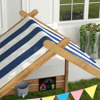 Outsunny Wooden Sandbox with Canopy, House Design for 3-7 Years Old, Brown(m-8)