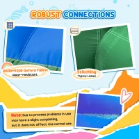 Outsunny 5-in-1 Kids Inflatable Bounce House Jumping Castle with Slide, Climbing Wall, Trampoline, & Water Pool Area, Water Cannon, Sea Balls, Air Blower(m-6)