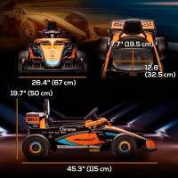 Qaba 12V Electric Car for Kids with Suspension, Music, MP3, Remote Control for 3-5 Years, Orange(m-3)