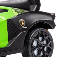 Aosom Ride on Push Car, Ride Racer, Foot-to-Floor Walking Sliding Car for Toddler with Under Seat Storage, Horn and Engine Sound, Steering Wheel, Aged 18-36 Months, Green(m-11)