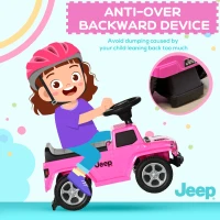 Aosom Kids Ride on Push Car, with Engine Sounds & Under-Seat Storage, Foot-to-Floor Ride on Sliding Car with Horn, Sit and Scoot Ride on Toy, Ages 1.5-3 Years, Pink(m-4)
