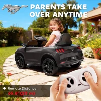 Qaba 12V Kids Ride On Car, Licensed Ford Mustang Mach-E Electric Car with Remote Control, LED Light, Music, Black(m-5)