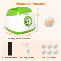 PawHut Automatic Dog Ball Launcher with 26-80 FT Distance, Automatic Ball Launcher for Medium and Large Dogs, Green(m-3)