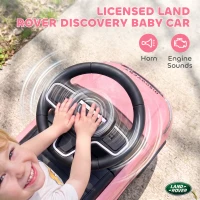 Qaba Land Rover Licensed Ride On Car for Kids, Toddler Baby Push Car with Under Seat Storage, for 18-36 Months, Pink(m-5)