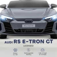 Aosom 12V Licensed Audi RS E-tron GT Kids Ride on Car with Remote Control, Suspension, Horn, Music, Lights, Gray(m-4)
