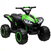 Aosom Kids ATV 4 Wheeler, 12V Kids Ride On Toy with Dual Motors, High & Low Speed, Music, Headlights, Up to 3.7 MPH, Green(m-11)