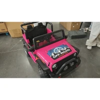 Qaba 12V 2-Seater Ride on Truck Car with Dual Motors, Remote, Soft Start, 4-Wheel Suspension, Lights, Music, USB, Horn, Pink(m-3)