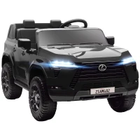 Qaba 12V Ride On Car, Licensed Lexus GX550, 2-Seater Kids Electric Vehicle with Remote Control and Suspension System, Black(m-9)