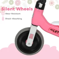 Qaba Toddler Balance Bike for 12-36 Months Boys Girls with No Pedal, 3 Silence Wheels for First Birthday Gift, Pink(m-6)
