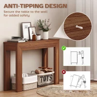 HOMCOM Modern Console Table, 47" Narrow Entryway Table, Walnut(m-6)