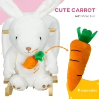 Qaba Baby Rocking Chair, Rabbit Shaped Plush Animal Rocker(m-8)