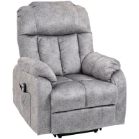 HOMCOM Power Lift Chair, Electric Recliner for the Elderly, Compact Living Room Chair with Side Pocket & Remote Control, Gray(m-17)